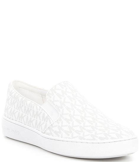 michael kors white keaton sneakers|Michael Kors keaton slip on.